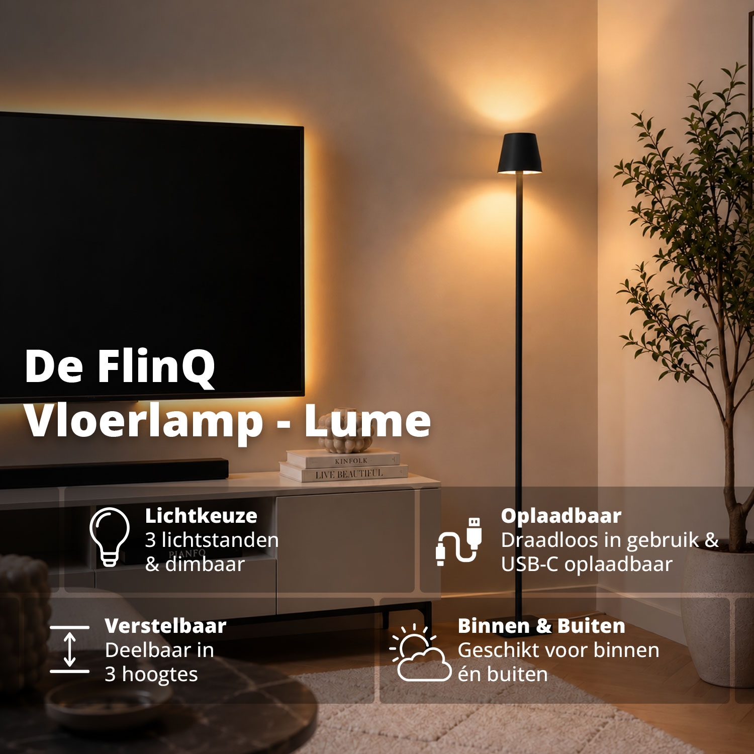 3 in 1 vloerlamp Lume