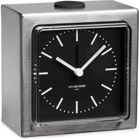 Analoge wekker Block – RVS, lichtgevende wijzers
