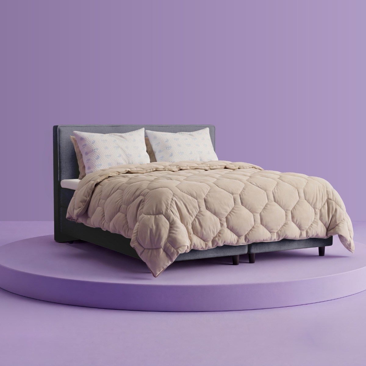 Premium boxspring met topper en hoofdbord