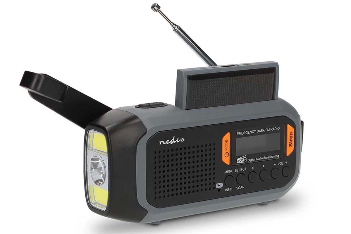 Nedis Noodradio grijs 