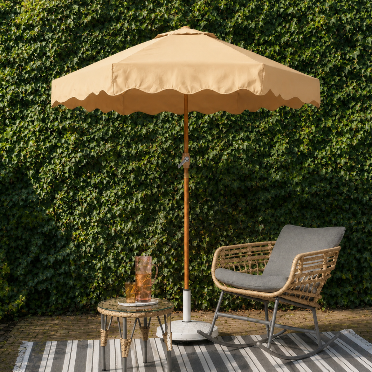 Parasol Polyester Taupe &Oslash;180 cm