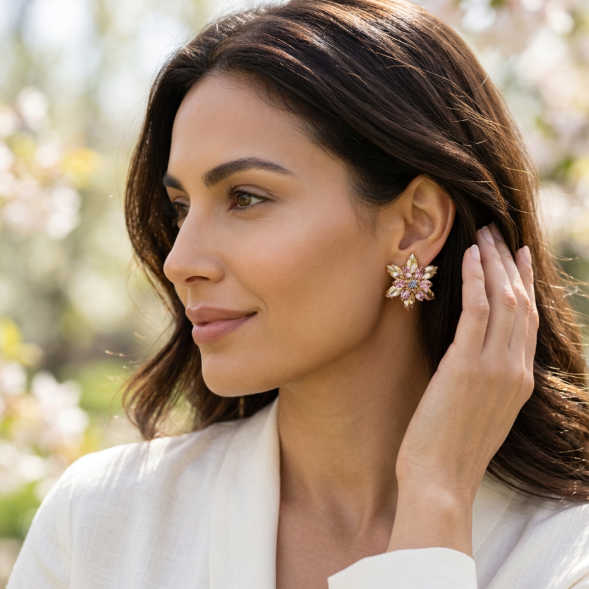 Oorclips Karin Bloemen Goud