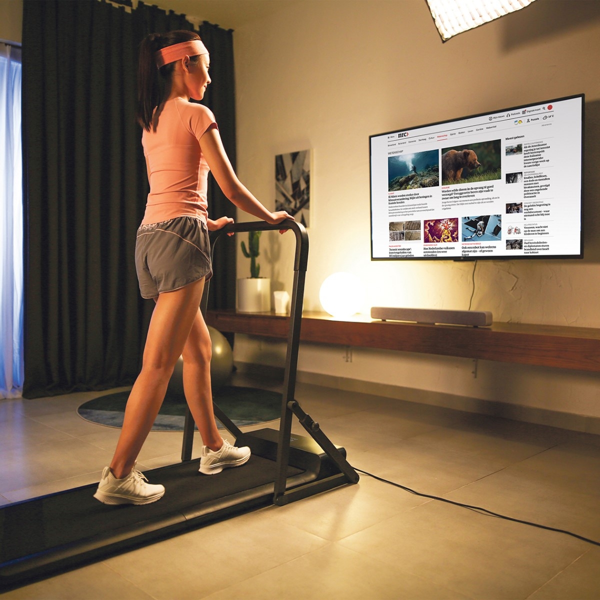 WalkingPad A1 Pro met handrail