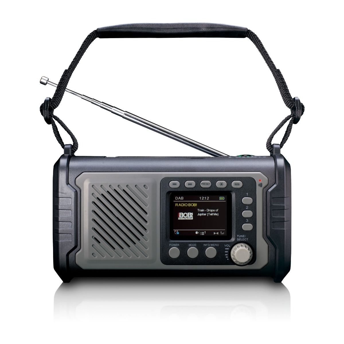 Noodradio&nbsp;met DAB+/FM-radio, Bluetooth en 20.000 mAh powerbank