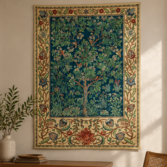 William Morris wandtapijt - Levensboom (105 x 67 cm)