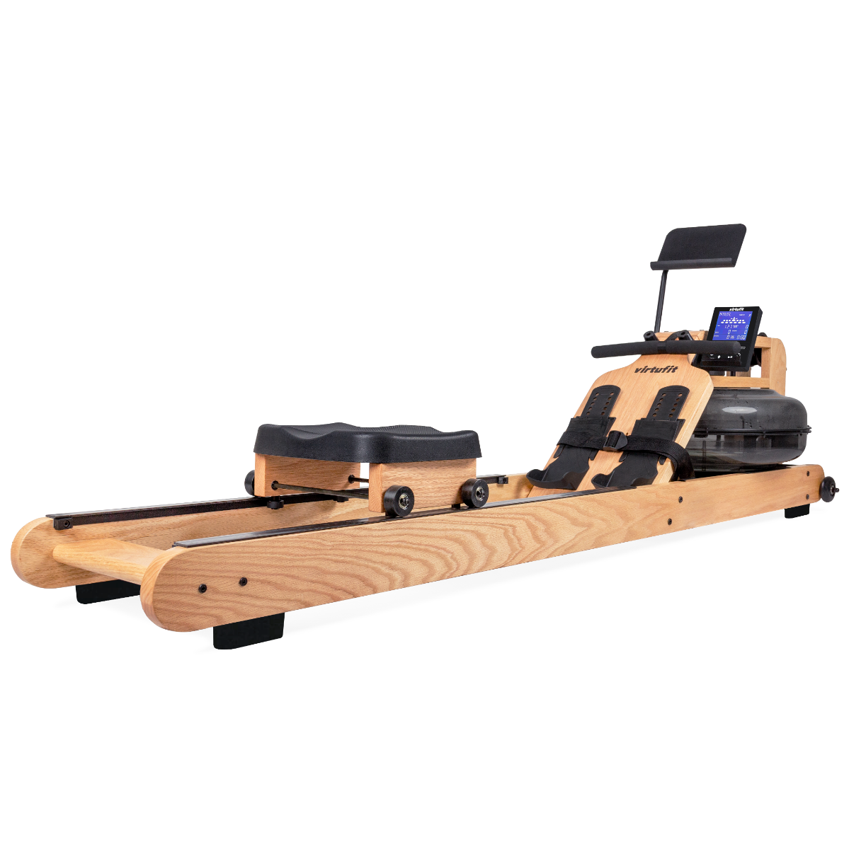 Houten roeitrainer met waterweerstand 