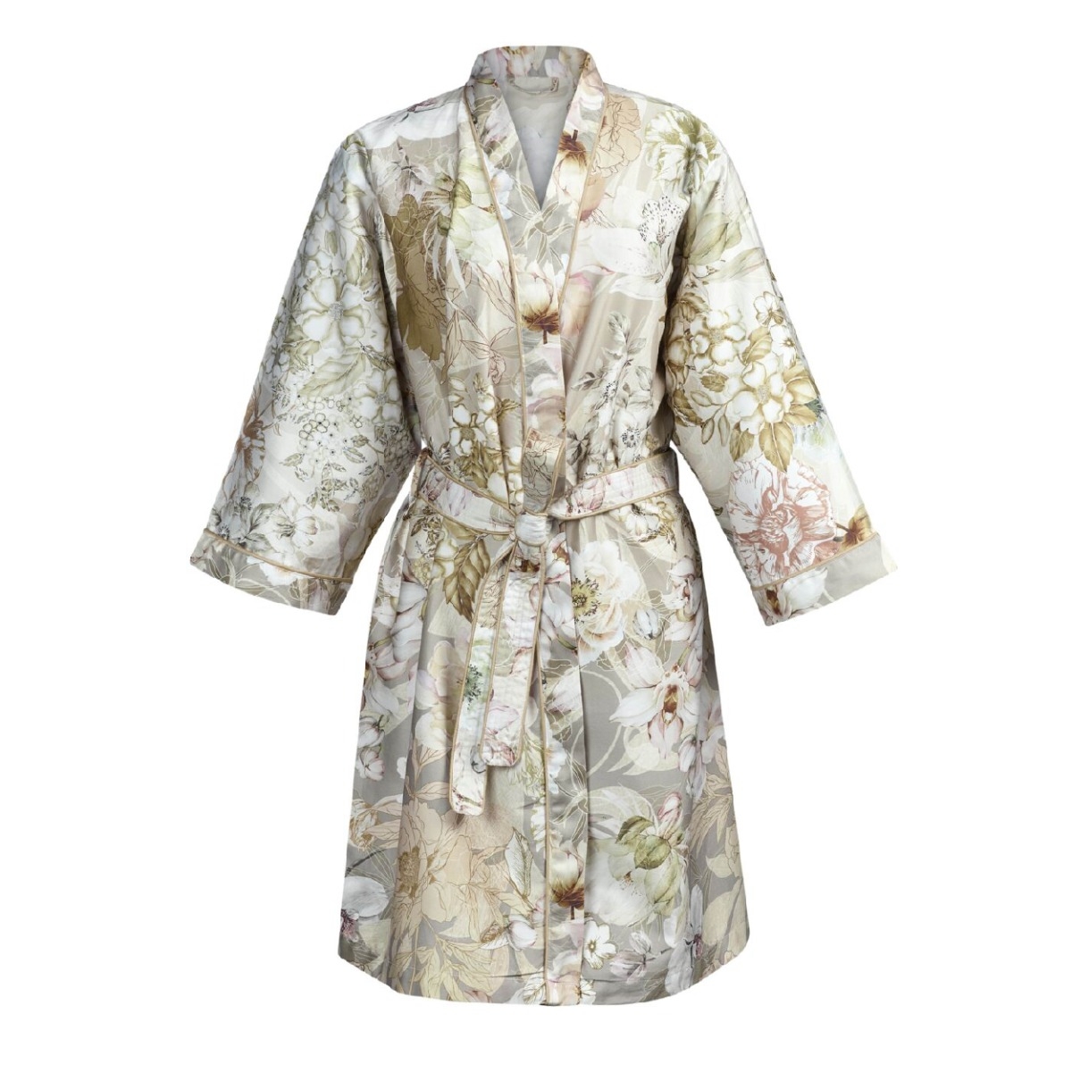 Kimono Katoensatijn Bloemendessin