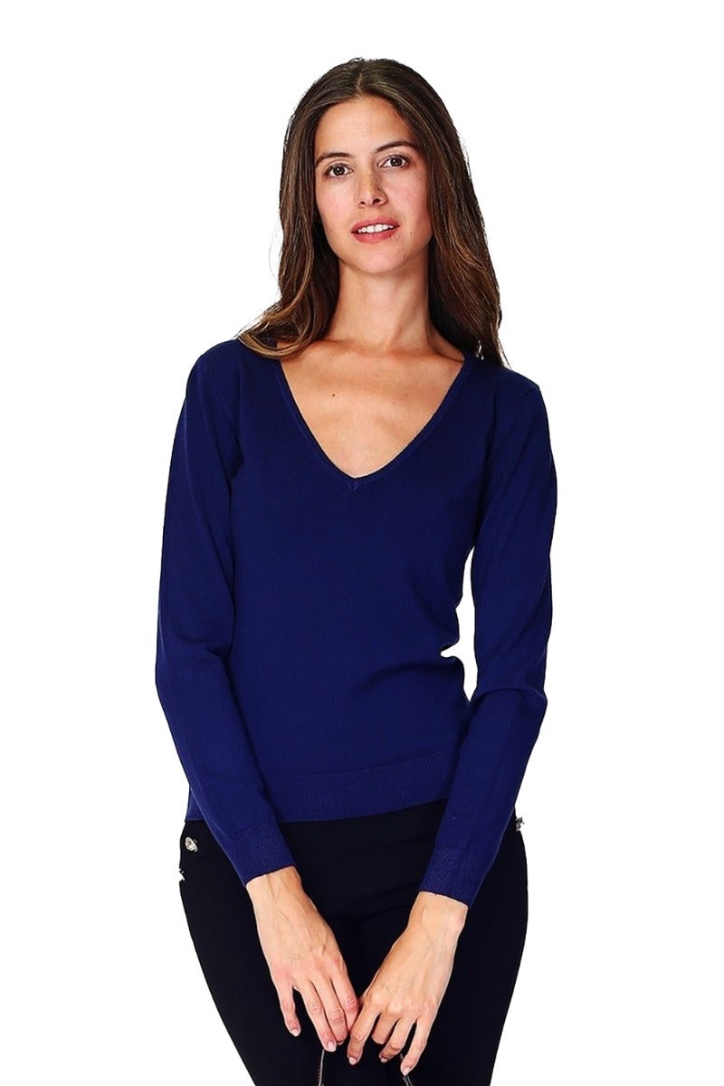 Damestrui met kasjmier en V-hals