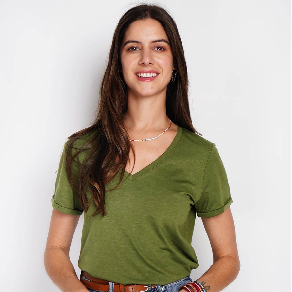 T-shirt V-hals Linnen